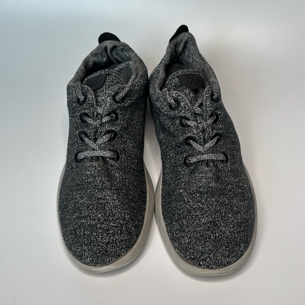 All Birds Men’s Wool Runner Gray Knit Lace-Up Sneakers Size 10